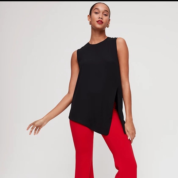 Babaton Hopkins Blouse - black sleeveless blouse with side tie detail - Picture 4 of 9